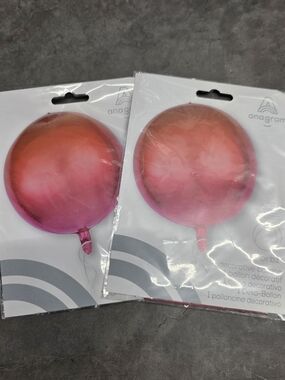 Anagram Ombre Round Balloon (Pink-Orange)